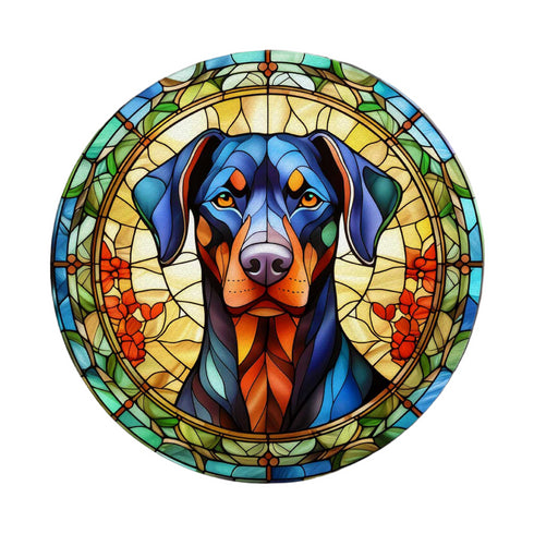 Doberman Glass Suncatcher Worktop Saver